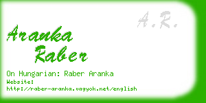 aranka raber business card